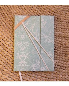 A5 Recycled Paper Notebook with Elastic Lock-Floral Mint