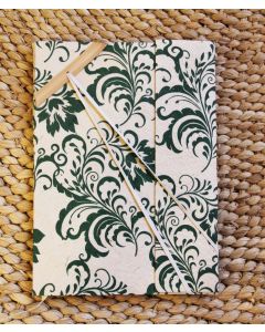 A5 Recycled Paper Notebook with Elastic Lock-Green Floral